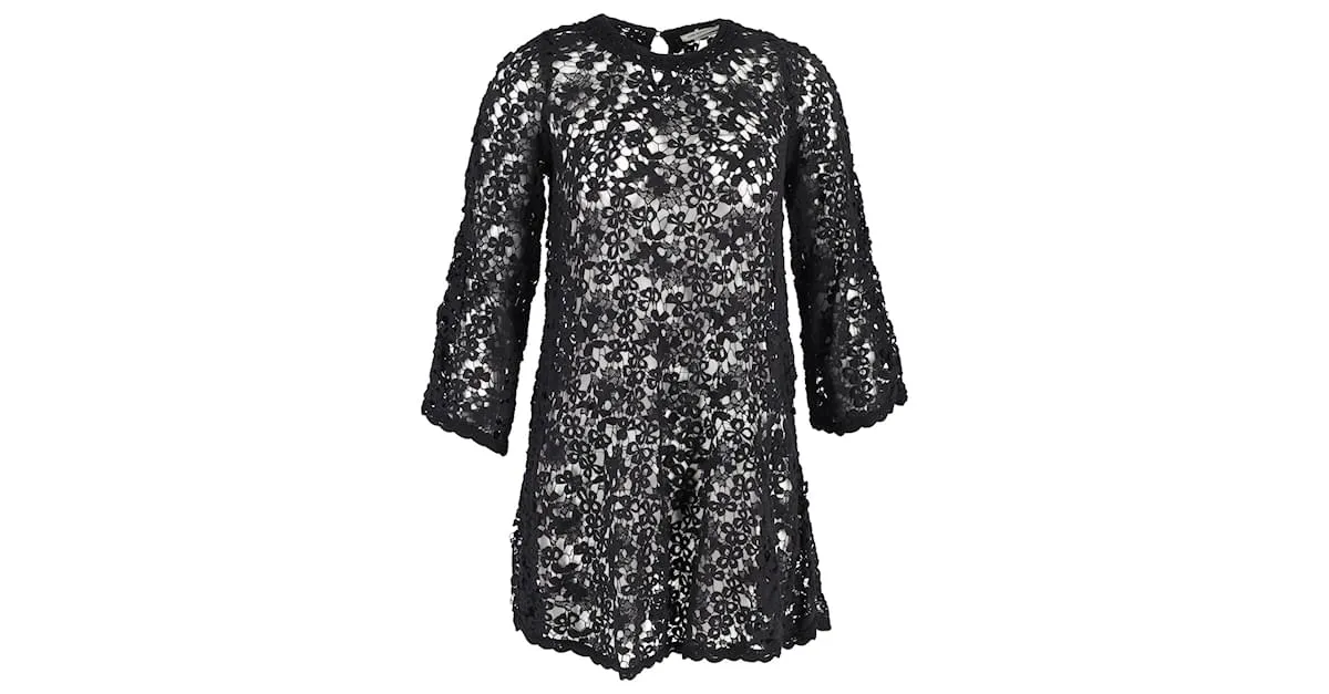 Vestido de encaje transparente de Isabel Marant en poliéster negro 