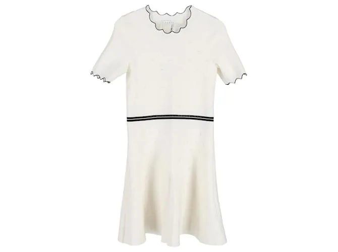 Vestido de punto con cintura Sandro en viscosa color crema Blanco Crudo 