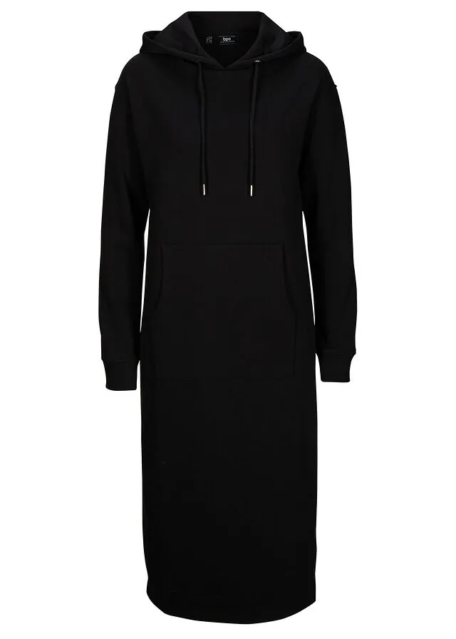 Vestido de tipo sudadera con capucha Negro