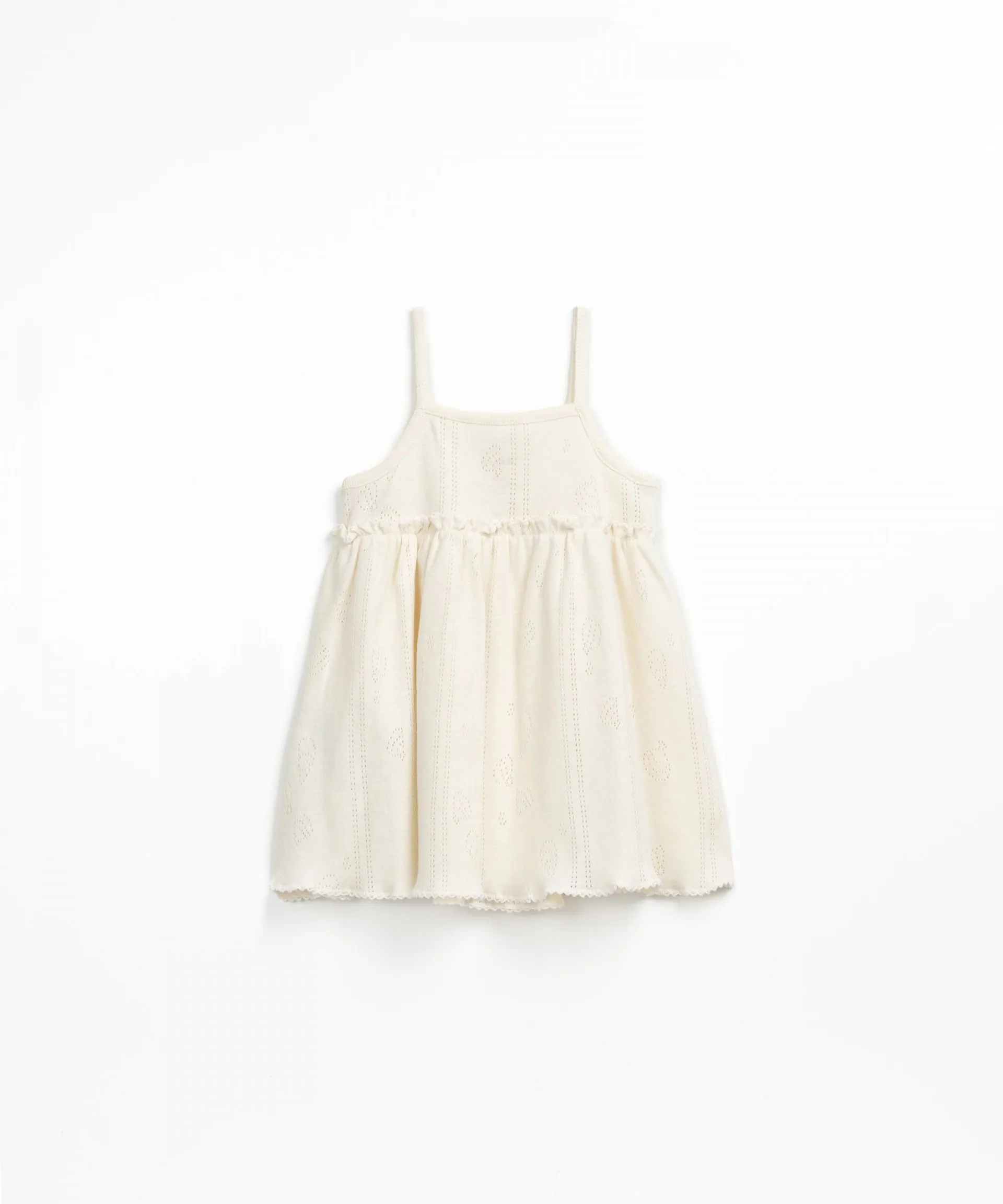 Vestido de tirantes con volante en el pecho | Textile Art
