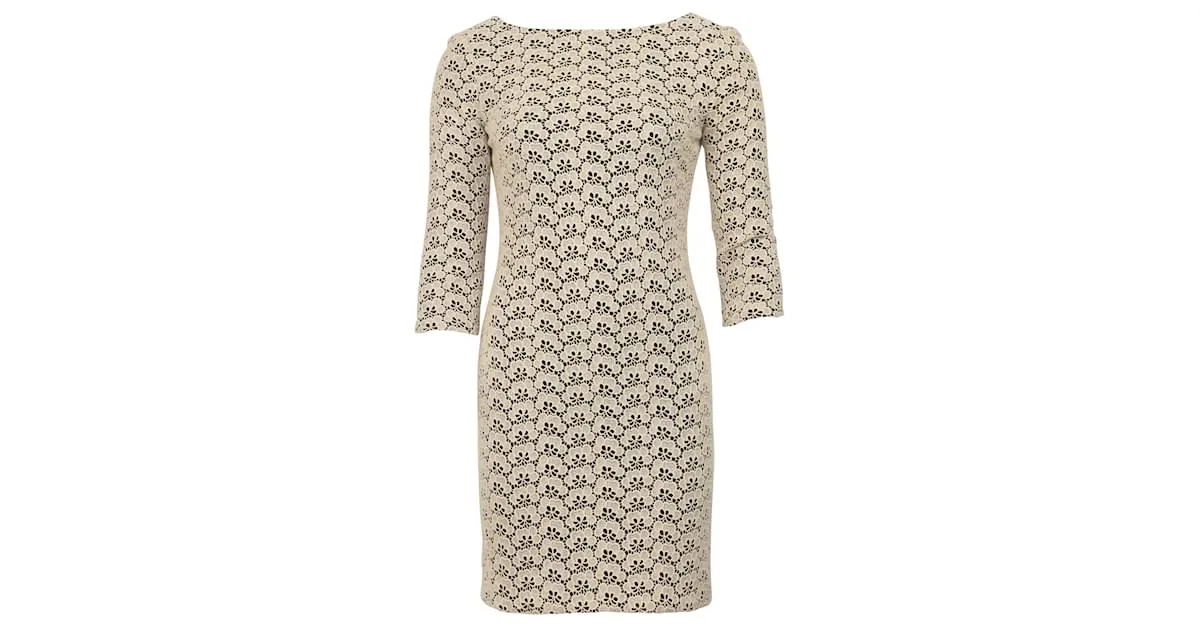 Vestido Diane Von Furstenberg Sarita Bellota de encaje en algodón marrón Castaño 