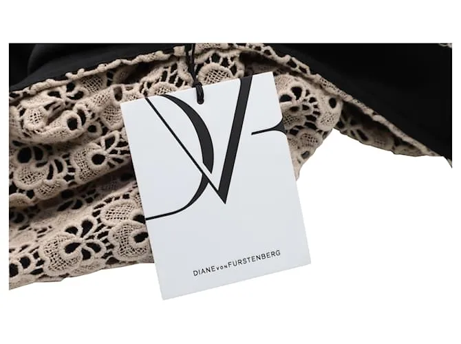 Vestido Diane Von Furstenberg Sarita Bellota de encaje en algodón marrón Castaño 