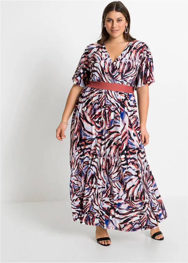 VESTIDO LARGO BLANCO LANAMARRóN ESTAMPADO