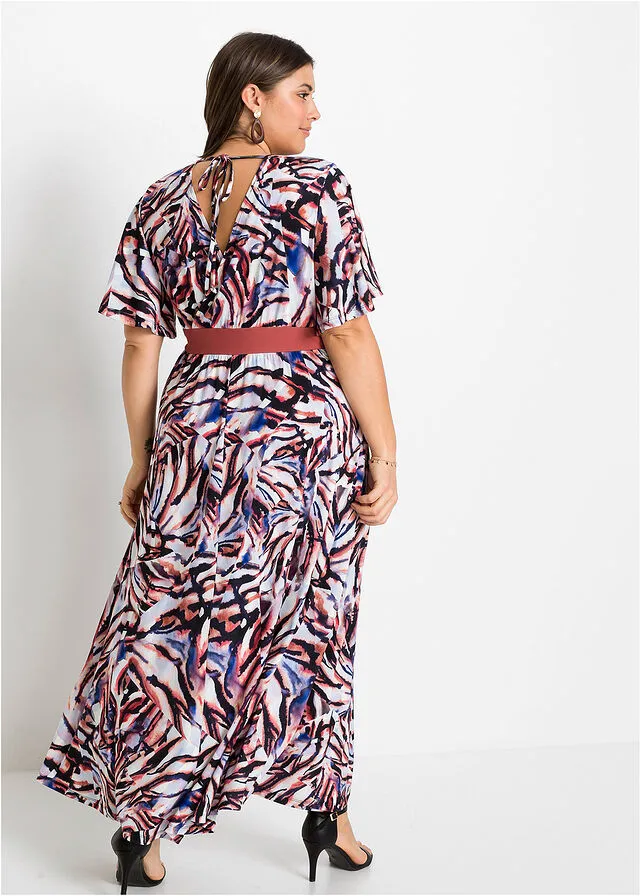 VESTIDO LARGO BLANCO LANAMARRóN ESTAMPADO