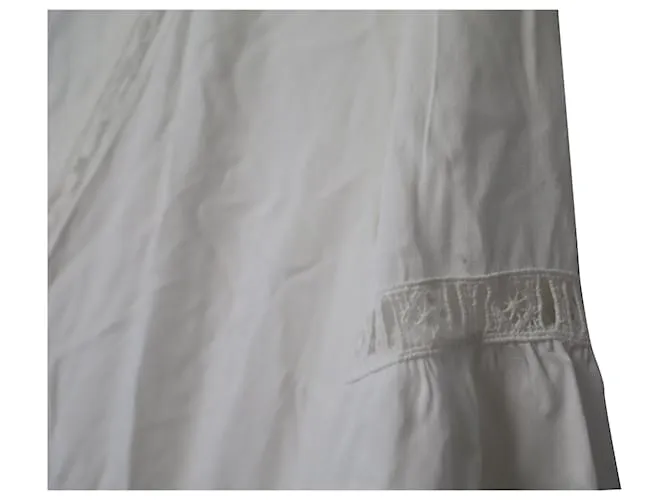 Vestido largo con aplicaciones de encaje de viscosa blanca Ba&Sh Blanco 