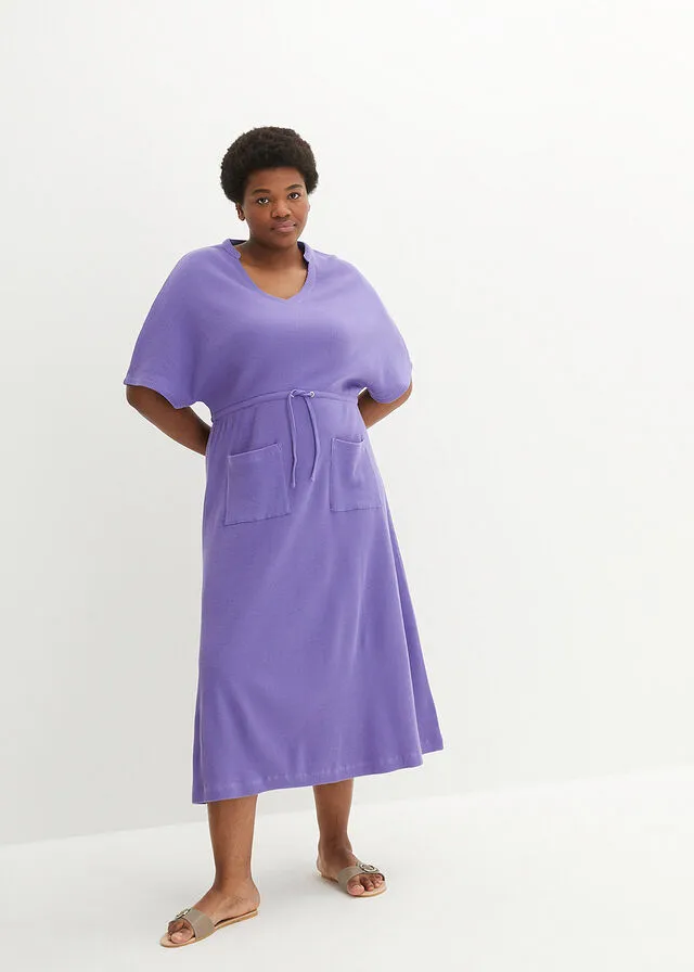 Vestido midi con bolsillos Azul violáceo