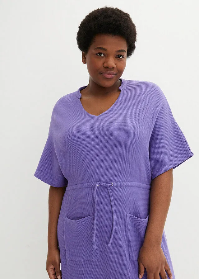 Vestido midi con bolsillos Azul violáceo