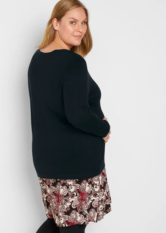 Vestido premamá Negro con patrón Paisley
