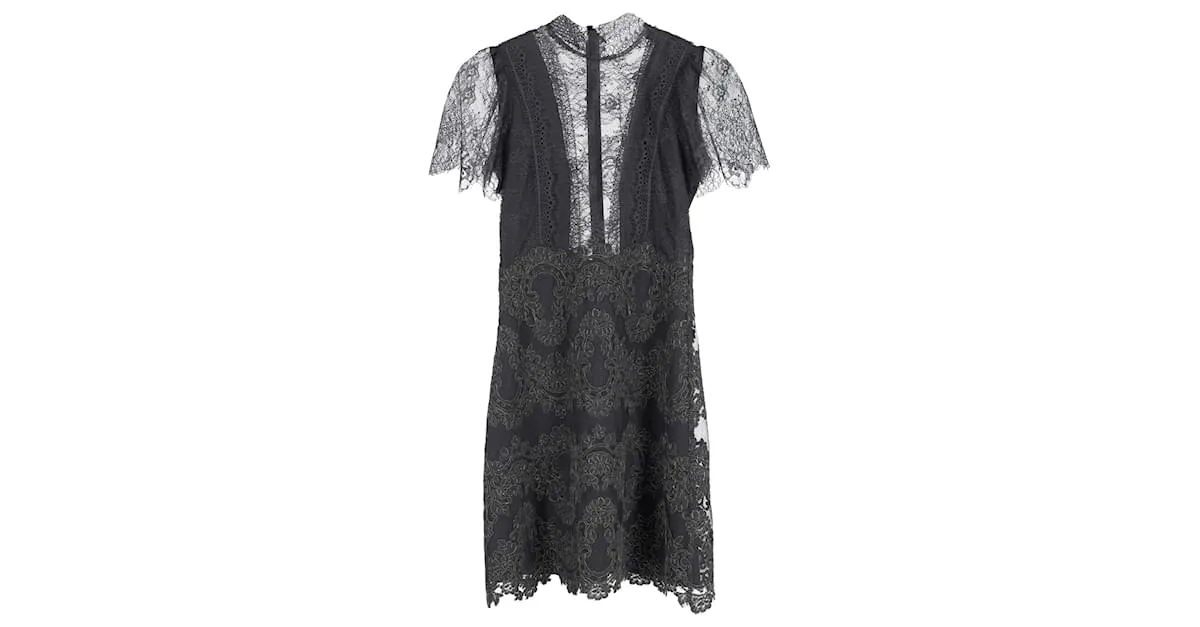 Vestido Sandro Paris Poetry de encaje en poliéster negro 