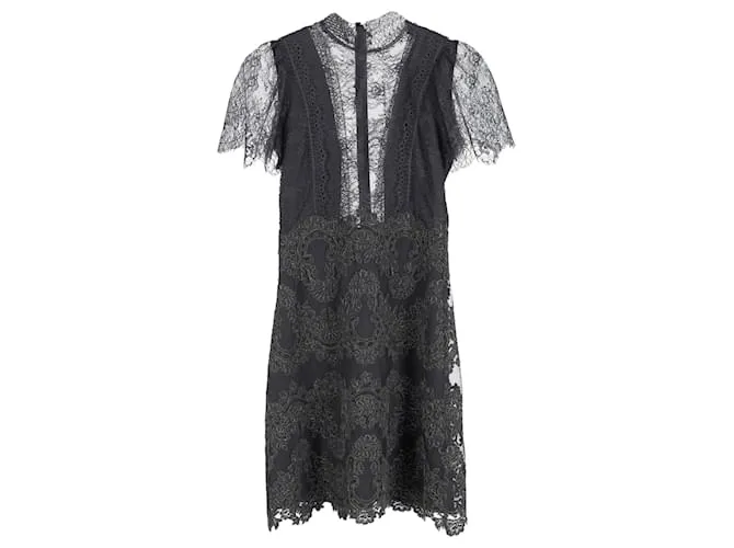 Vestido Sandro Paris Poetry de encaje en poliéster negro 