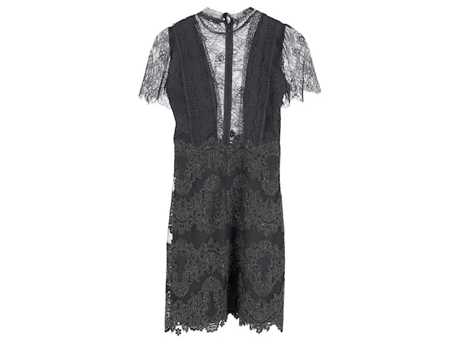 Vestido Sandro Paris Poetry de encaje en poliéster negro 