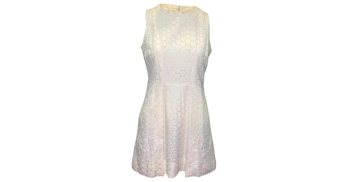 Vestido sin mangas de encaje con ojales Victoria Beckham blanco Talla EE. UU. 10 