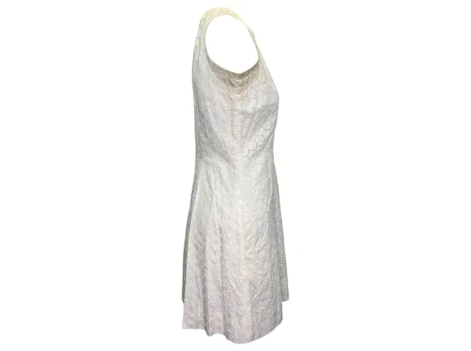 Vestido sin mangas de encaje con ojales Victoria Beckham blanco Talla EE. UU. 10 