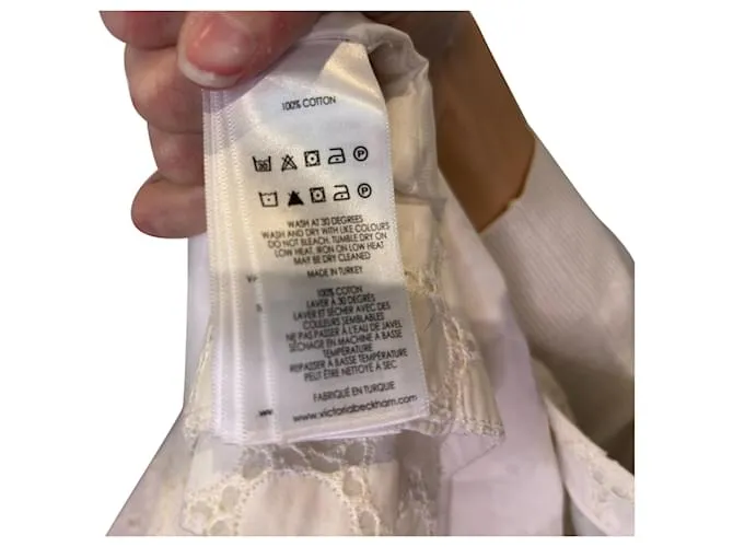 Vestido sin mangas de encaje con ojales Victoria Beckham blanco Talla EE. UU. 10 