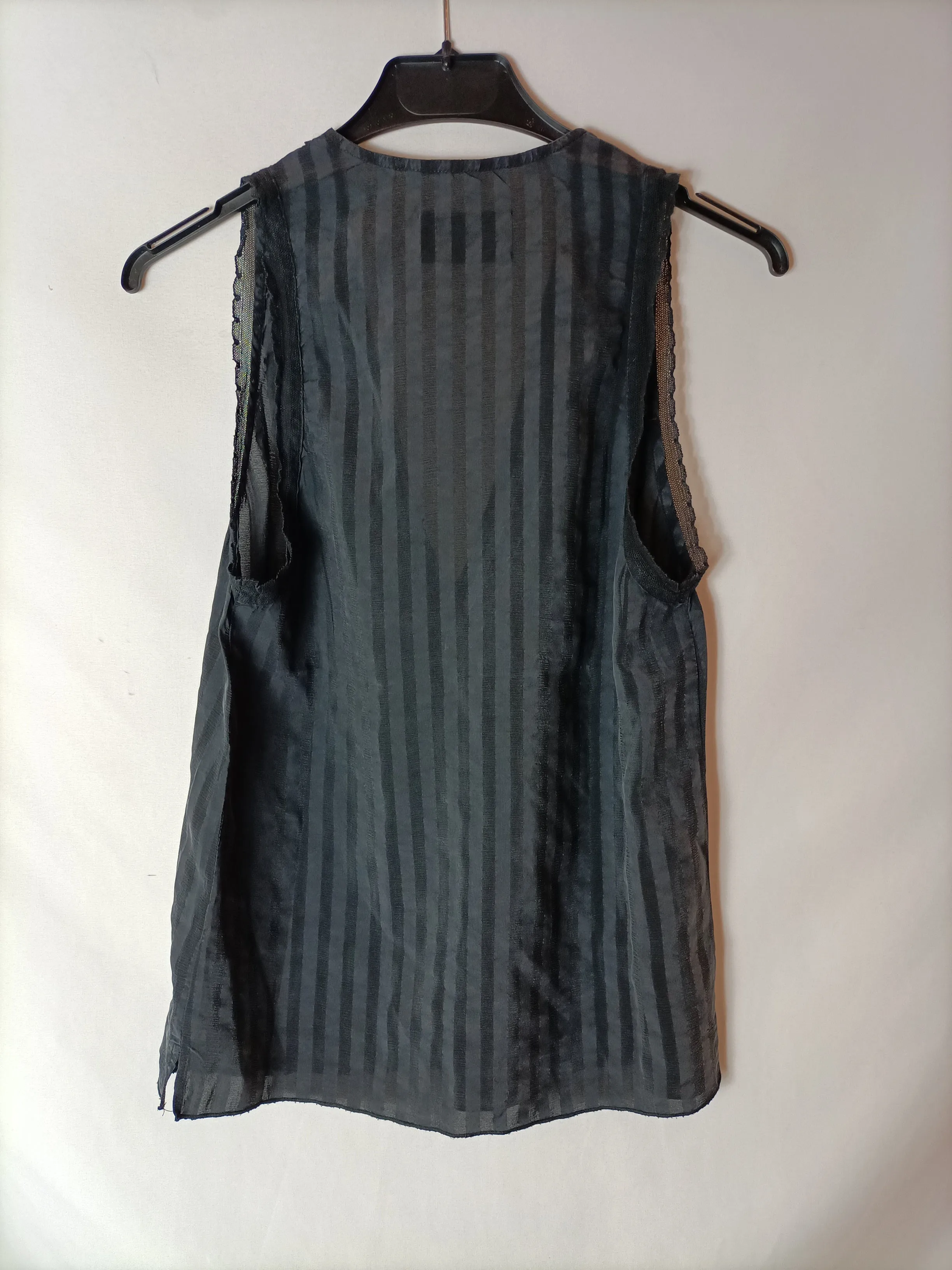 ZADIG&VOLTAIRE.  Top negro rayas y encaje. T XS