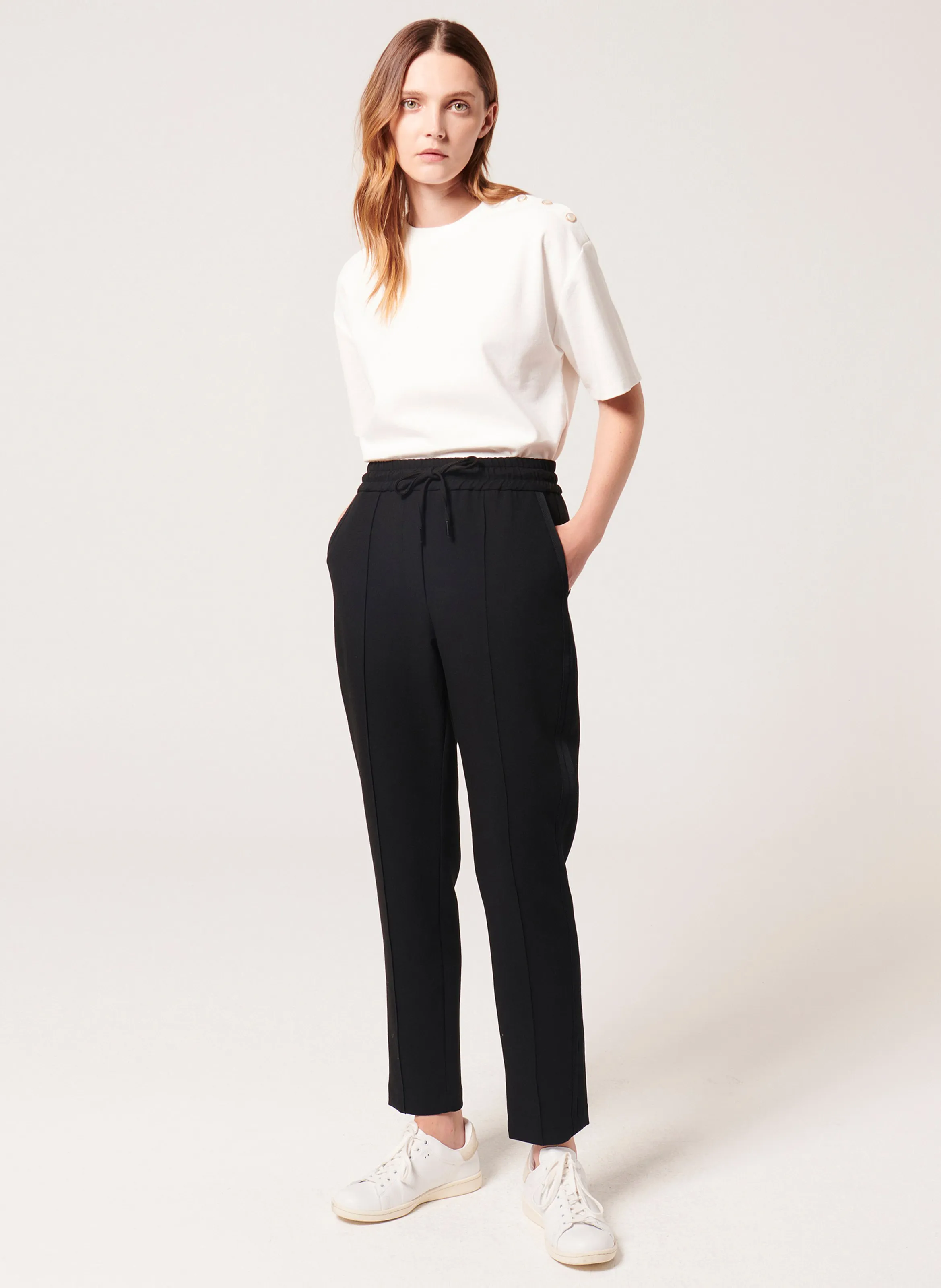 ZAPA PIEL  PANTALóN RECTO DE TALLE ALTO EN NEGRO