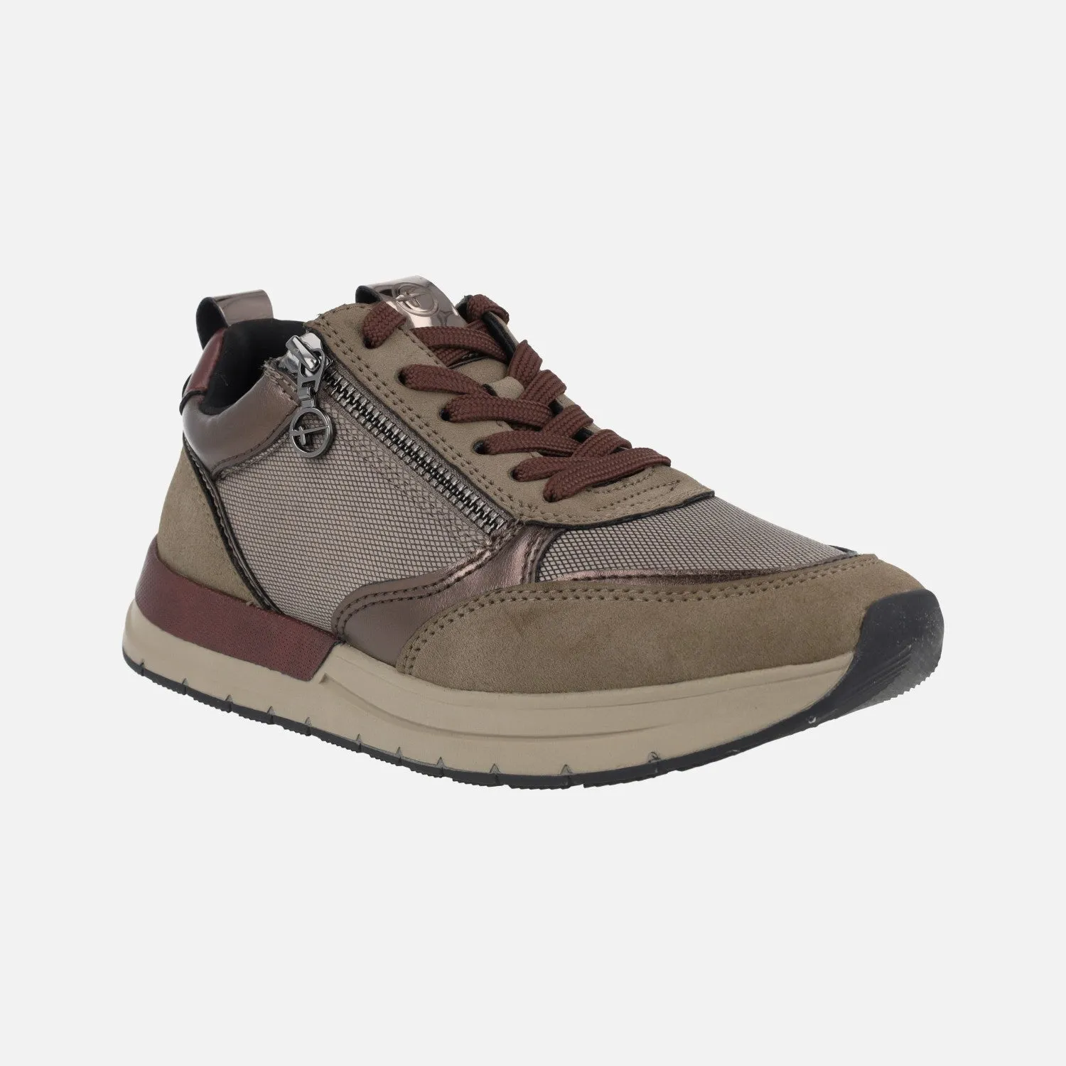Zapatillas deportivas confort en combinado marrón Tamaris