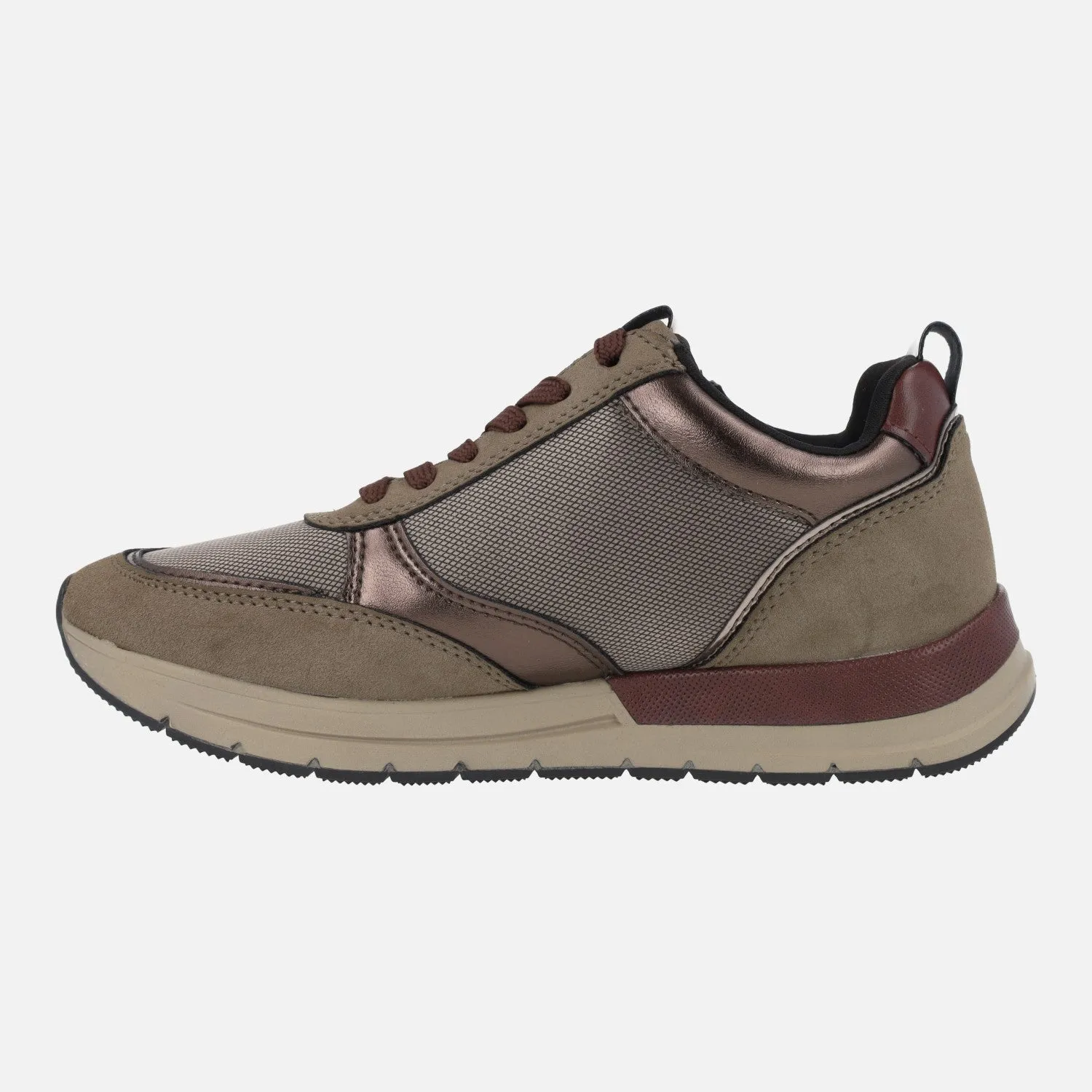 Zapatillas deportivas confort en combinado marrón Tamaris