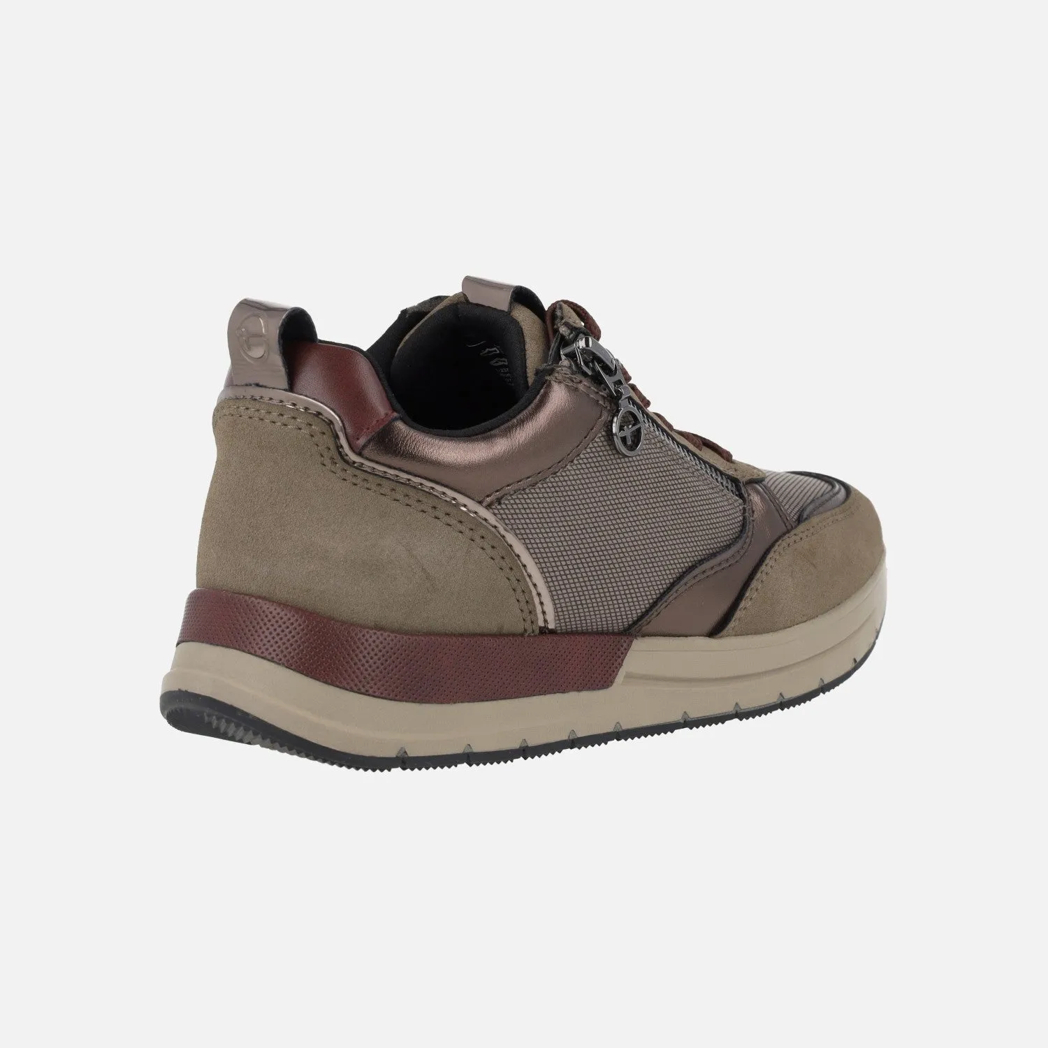 Zapatillas deportivas confort en combinado marrón Tamaris