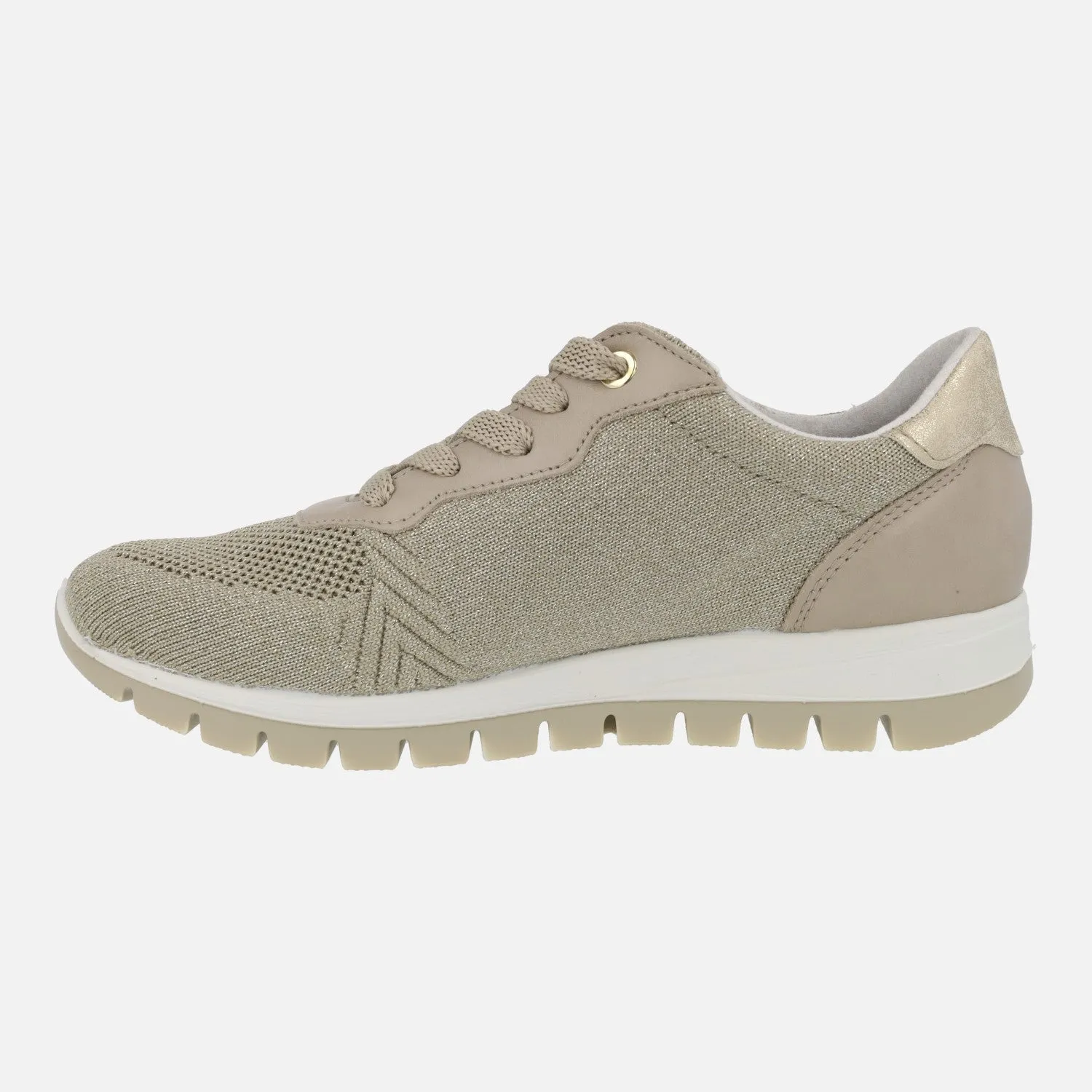 ZAPATILLAS DEPORTIVAS PARA MUJER EN COMBINADO TAUPE  ORO