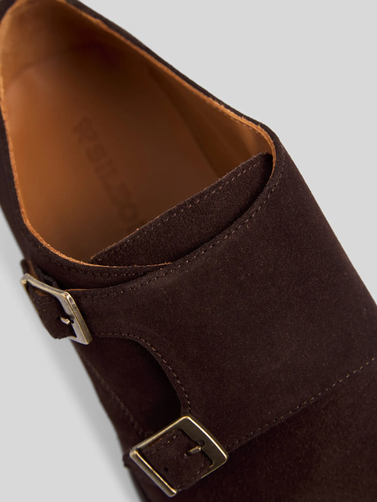 Zapato vestir monkstrap ante marron