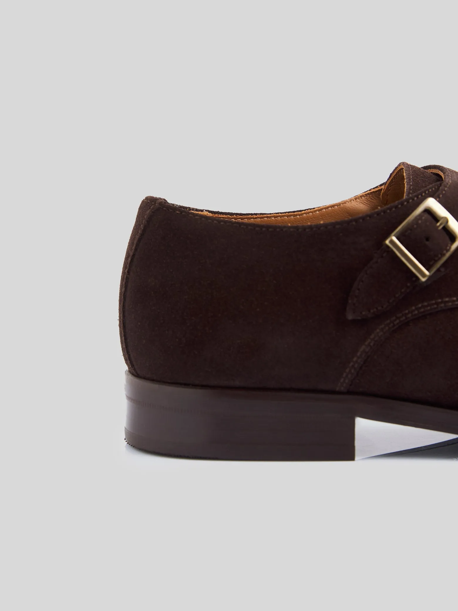 Zapato vestir monkstrap ante marron