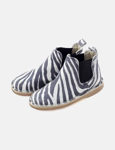 Zara Botín bicolor estampado