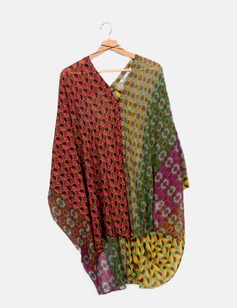 Zara Caftán multicolor estampado