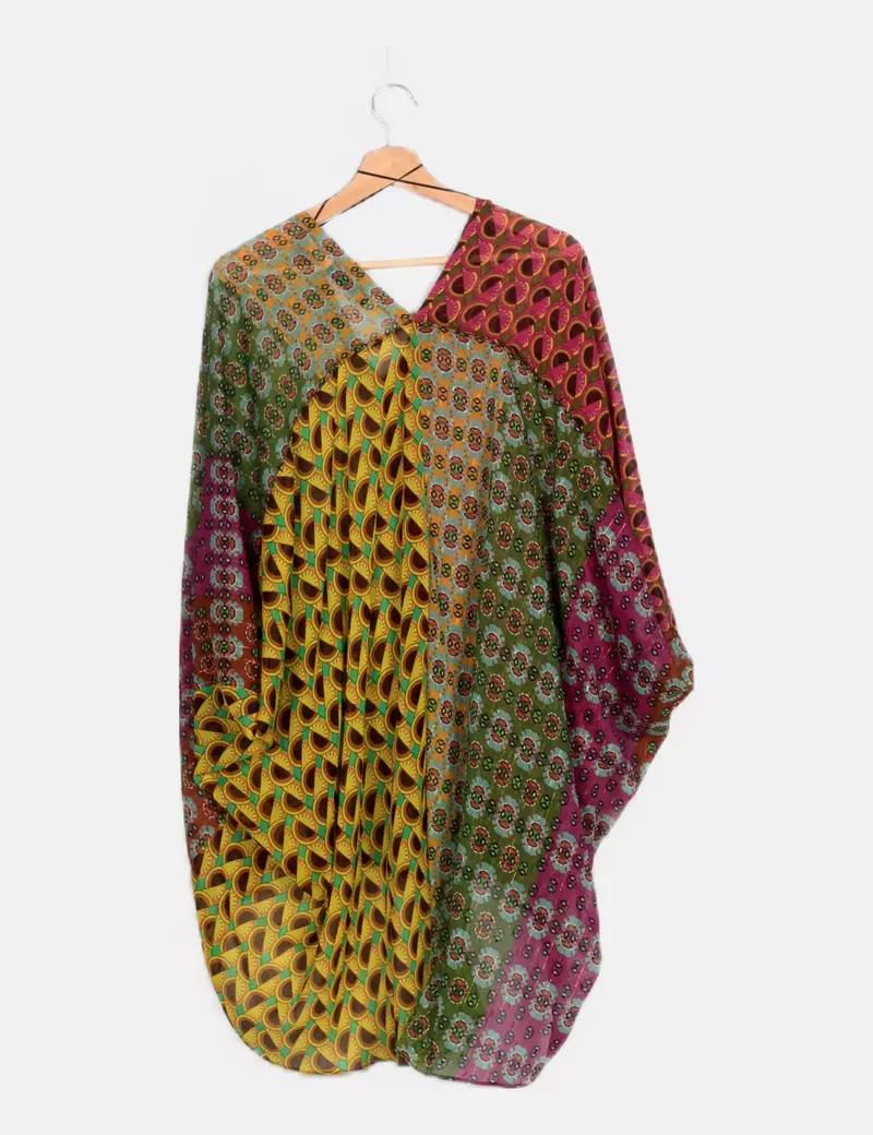 Zara Caftán multicolor estampado