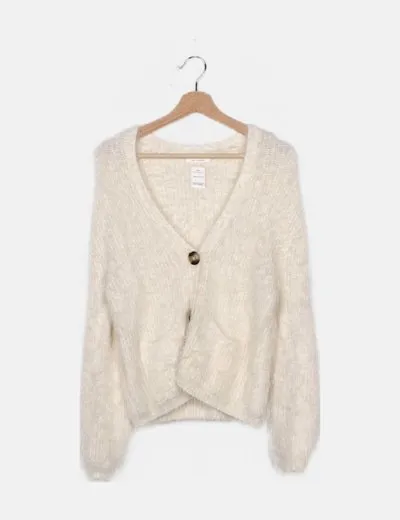 Zara Cárdigan crudo textura pelo