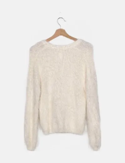 Zara Cárdigan crudo textura pelo