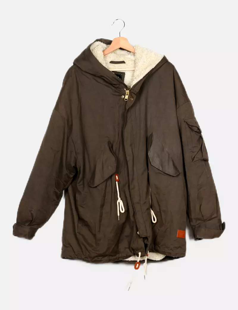 Zara Parka verde con capucha