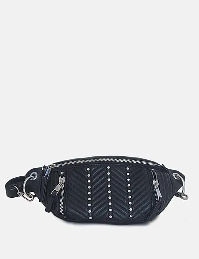 Zara Riñonera negra con tachas